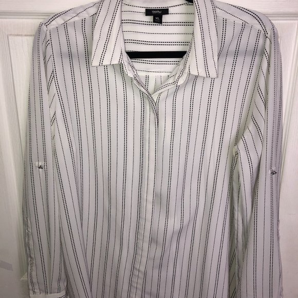 Mossimo Striped Button-up Blouse - Picture 4 of 6